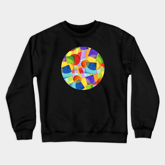 Candy Rainbow Geometric Crewneck Sweatshirt by PatriciaSheaArt